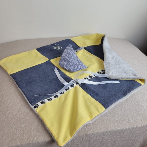 Plaid pour animaux jaune et gris – Image 3
